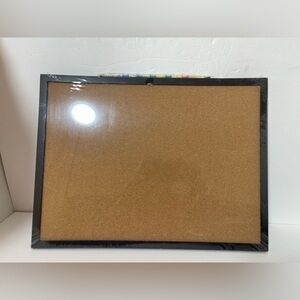 Black Cork Bulletin Board with Wood Frame 17.7x13.3 Inches for Wall Office/ Home